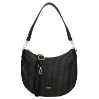 Charm London Rieten Crossbody Schoudertas Paris Zwart