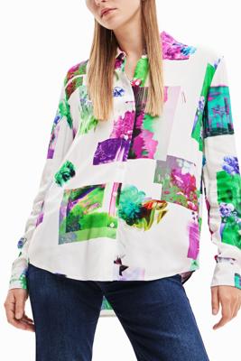 Blouse met digitale fotoprint - WHITE - L