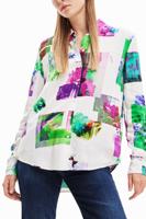 Blouse met digitale fotoprint - WHITE - XL