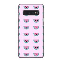 Smiley watermeloenprint: Samsung Galaxy S10 4G Volledig Geprint Hoesje