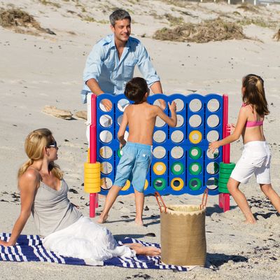 Reuze 4 in Rij Jumbo 4-to-score Reuze Spelreeks 104 cm Hoog voor Binnen en Buiten Spelreeks met 42 Jumbo Ringen & Snelle Schuifregelaar