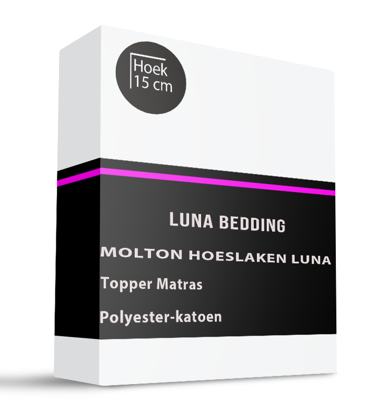 Molton Hoeslaken Luna - Topper - 2-PACK - 180x200 Cm - Luna Bedding Matrasbeschermer - Dekbed-Discounter.nl Molton Hoeslaken Luna - Topper - 2-PACK - 180x200 Cm - Luna Bedding Matrasbeschermer - Dekbed-Discounter.nl