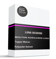 Molton Hoeslaken Luna - Topper - 2-PACK - 180x200 Cm - Luna Bedding Matrasbeschermer - Dekbed-Discounter.nl