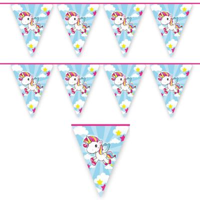 Folat Vlaggenlijn Unicorn - 2x - 10 m - eenhoorn thema - kinderfeestje - versiering