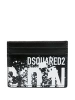 DSQUARED2 porte-cartes en cuir à logo imprimé - Noir