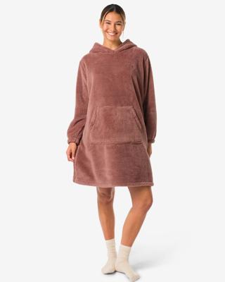 HEMA Damesnachthemd fleece lichtbruin (lichtbruin)