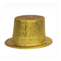 Gouden glitter verkleed hoed volwassenen - thumbnail