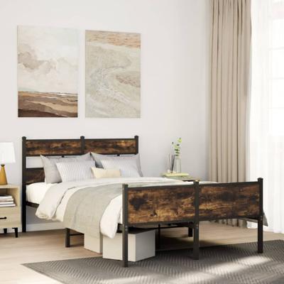 Bedframe zonder matras hout gerookt eikenkleurig 120x190 cm