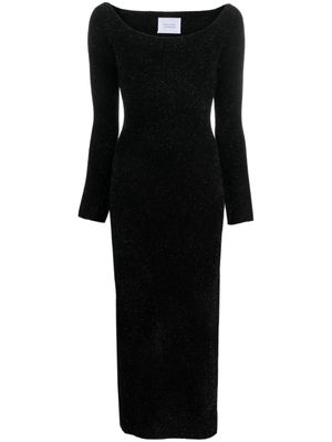 Galvan London robe Moon à épaules dénudées - Noir