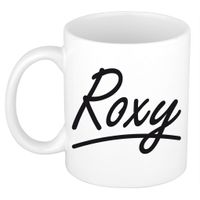 Naam cadeau mok / beker Roxy met sierlijke letters 300 ml