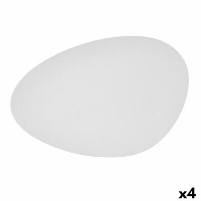 Snackdienblad Bidasoa Fosil Wit Keramisch Aluminiumoxide Ovaalvormig 39,1 x 26,3 x 3,4 cm (4 Stuks)