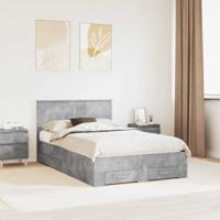 Bedframe met hoofdeinde Beton Grijs 120 x 190 cm Bewerkt hout
