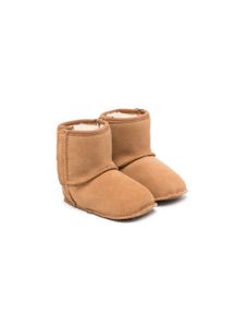 UGG Kids bottines en cuir à doublure lainée - Marron