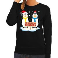 Foute kersttrui - sweater - pinguin vriendjes - zwart - voor dames - Kersttruien