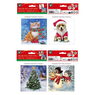 Grafix Maak je eigen kerst kaarten diamond painting, 2st.
