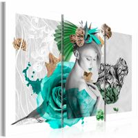 Schilderij - Individualist, Groen/Blauw, 3luik, Premium print