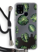 Tropische bladeren: Samsung Galaxy M31 Transparant Hoesje met koord Tropische bladeren: Samsung Galaxy M31 Transparant Hoesje met koord