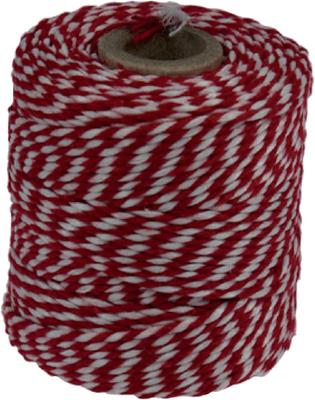 Katoenkoord 45 meter rood/wit op rol