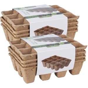 Pro Garden Stekpotje / kweekpot - 8x stuks - 16 x 12 x 5 cm - turfpotjes - moestuinpotjes