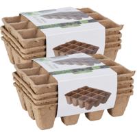 Pro Garden Stekpotje / kweekpot - 8x stuks - 16 x 12 x 5 cm - turfpotjes - moestuinpotjes