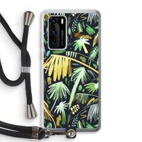 Tropical Palms Dark: Huawei P40 Transparant Hoesje met koord