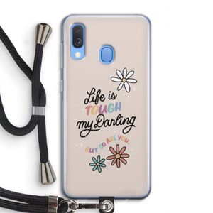 Tough Life: Samsung Galaxy A40 Transparant Hoesje met koord