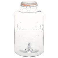 vidaXL Waterdispenser XXL met kraan 8 L glas transparant - thumbnail