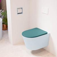 Wandcloset Mondiaz Lavie | Zonder spoelrand | Incl.Toiletzitting-Smag | Keramiek | Clay (licht grijs)