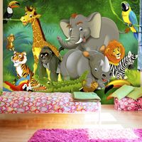 Zelfklevend fotobehang -  Kleurrijke Safari , Premium Print - thumbnail