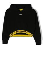 Off-White Kids hoodie crop à bande logo - Noir - thumbnail