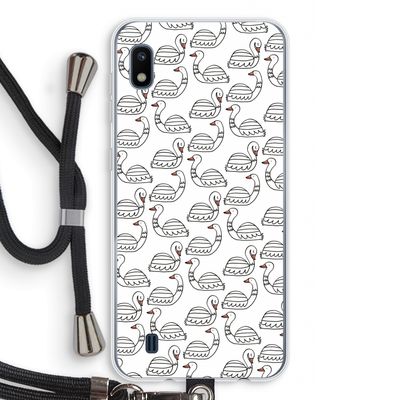 Zwanen: Samsung Galaxy A10 Transparant Hoesje met koord