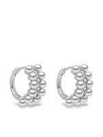 Yoko London boucles d'oreilles Eclipse en or blanc 18ct serties de perles d'Akoya et de diamants - Argent - thumbnail