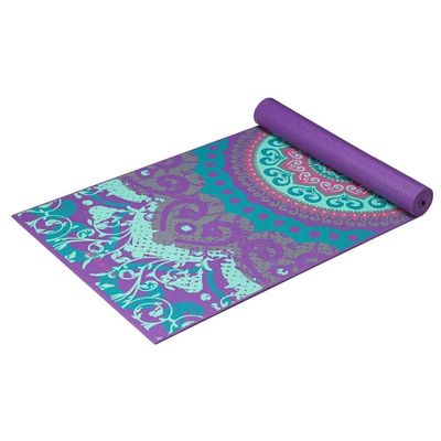Gaiam Yoga Mat Latex-Vrij PVC Pink Moroccan Garden 4 mm - (173 x 61 cm)