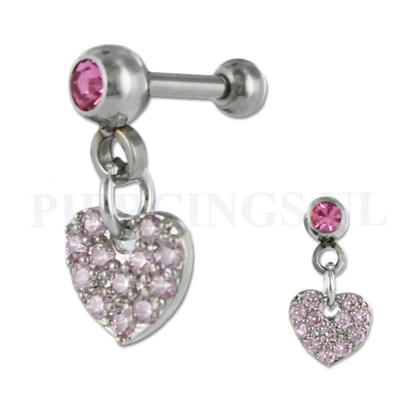Helix hangend hart kristal roze