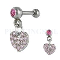 Helix hangend hart kristal roze