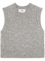 AMI Paris pull en maille à design sans manches - Gris