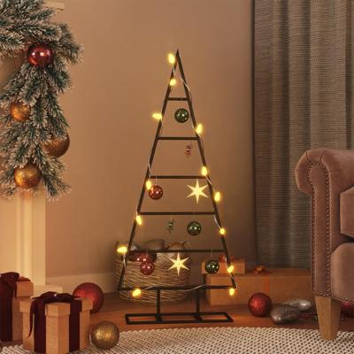 VidaXL Kerstdecoratie kerstboom 90 cm metaal zwart