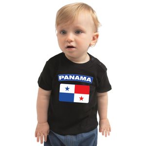 Panama landen shirtje met vlag zwart voor babys 80 (7-12 maanden)  -