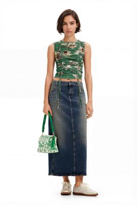 Denim midi rok - BLUE - XS