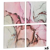 Canvas Gift Decor Canvas 35 x 7 x 35 cm Roze Marmer (4 Onderdelen)