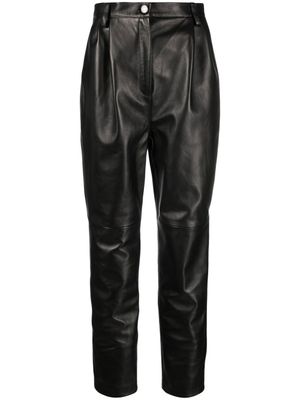 Magda Butrym pantalon fuselé en cuir à taille haute - Noir