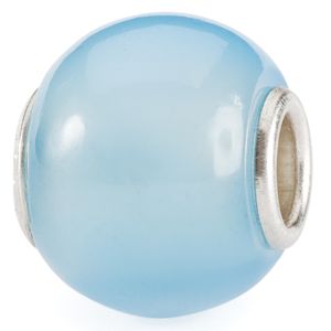 Trollbeads TSTBE-00037 Kraal Rond Lichtblauw Agaat zilver