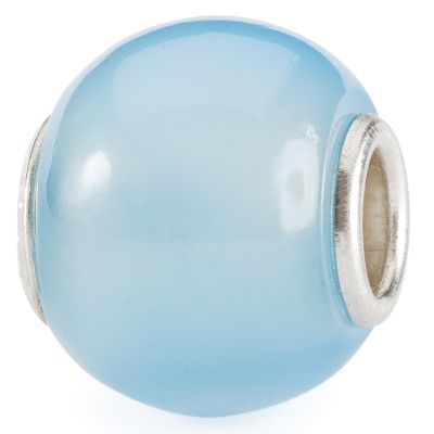 Trollbeads TSTBE-00037 Kraal Rond Lichtblauw Agaat zilver