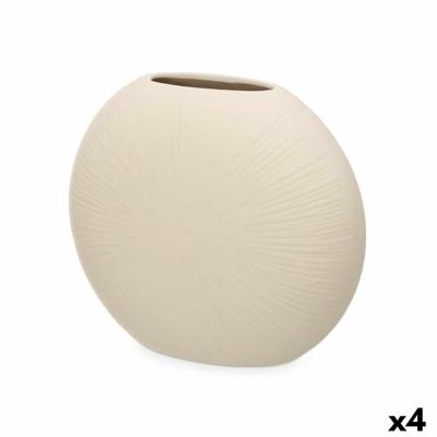 Vaas Beige Keramisch 29 x 26 x 11 cm (4 Stuks) Rond