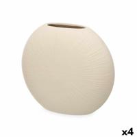 Vaas Beige Keramisch 29 x 26 x 11 cm (4 Stuks) Rond