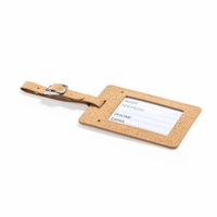 Kofferlabel van eco friendly kurk - 10 x 6 cm - reis/handbagage labels - gesp bandje   -