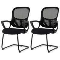 Set Van Twee Bureaustoelen Ergonomisch Ontworpen Bureaustoelen