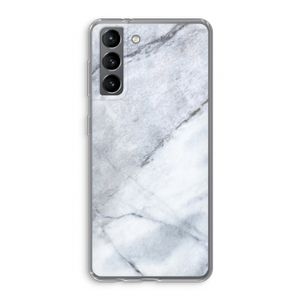 Witte marmer: Samsung Galaxy S21 Transparant Hoesje
