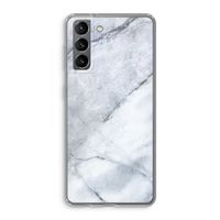 Witte marmer: Samsung Galaxy S21 Transparant Hoesje