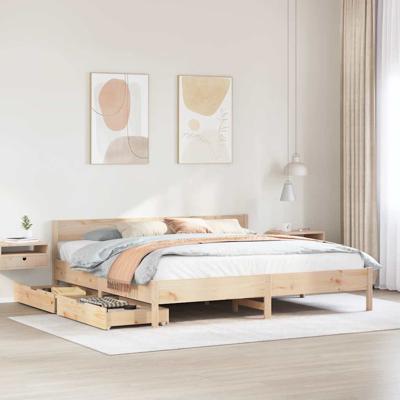 Bedframe zonder matras massief grenenhout 180x200 cm